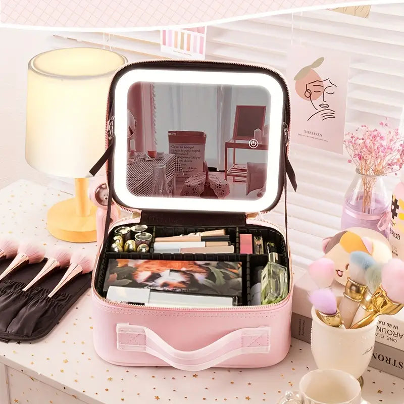 Mirror Glow | Cosmetiquera De Lujo Con Espejo Led