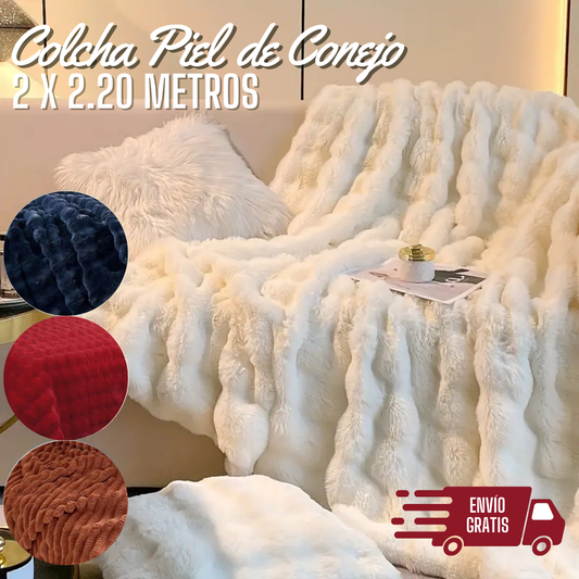 Colcha Tipo Piel De Conejo 2 x 2.20 Metros