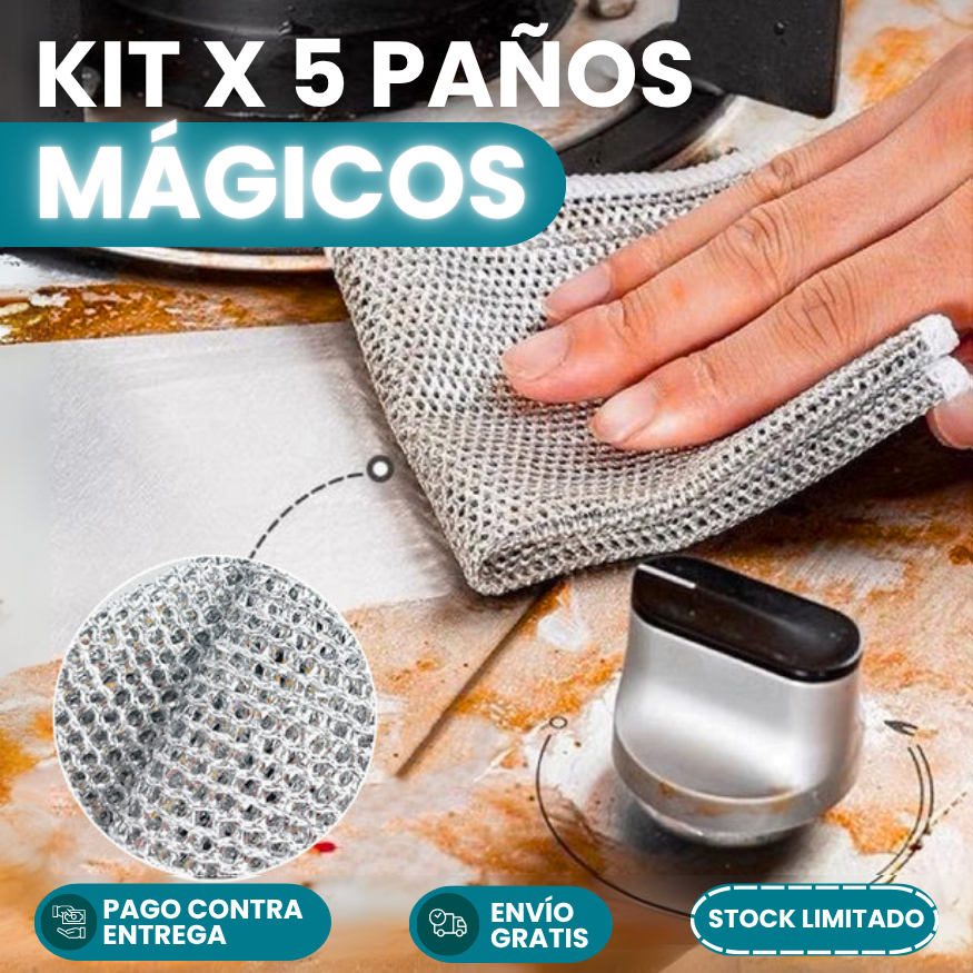 Kit x 5 Paños Mágicos Para Cocina