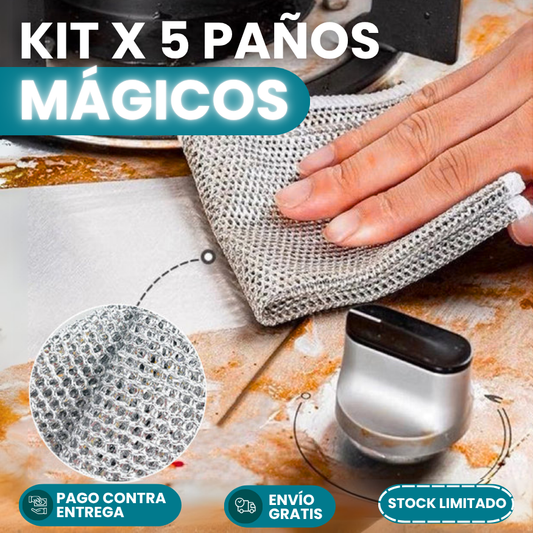 Kit x 5 Paños Mágicos Para Cocina