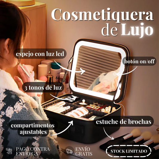 Mirror Glow | Cosmetiquera De Lujo Con Espejo Led